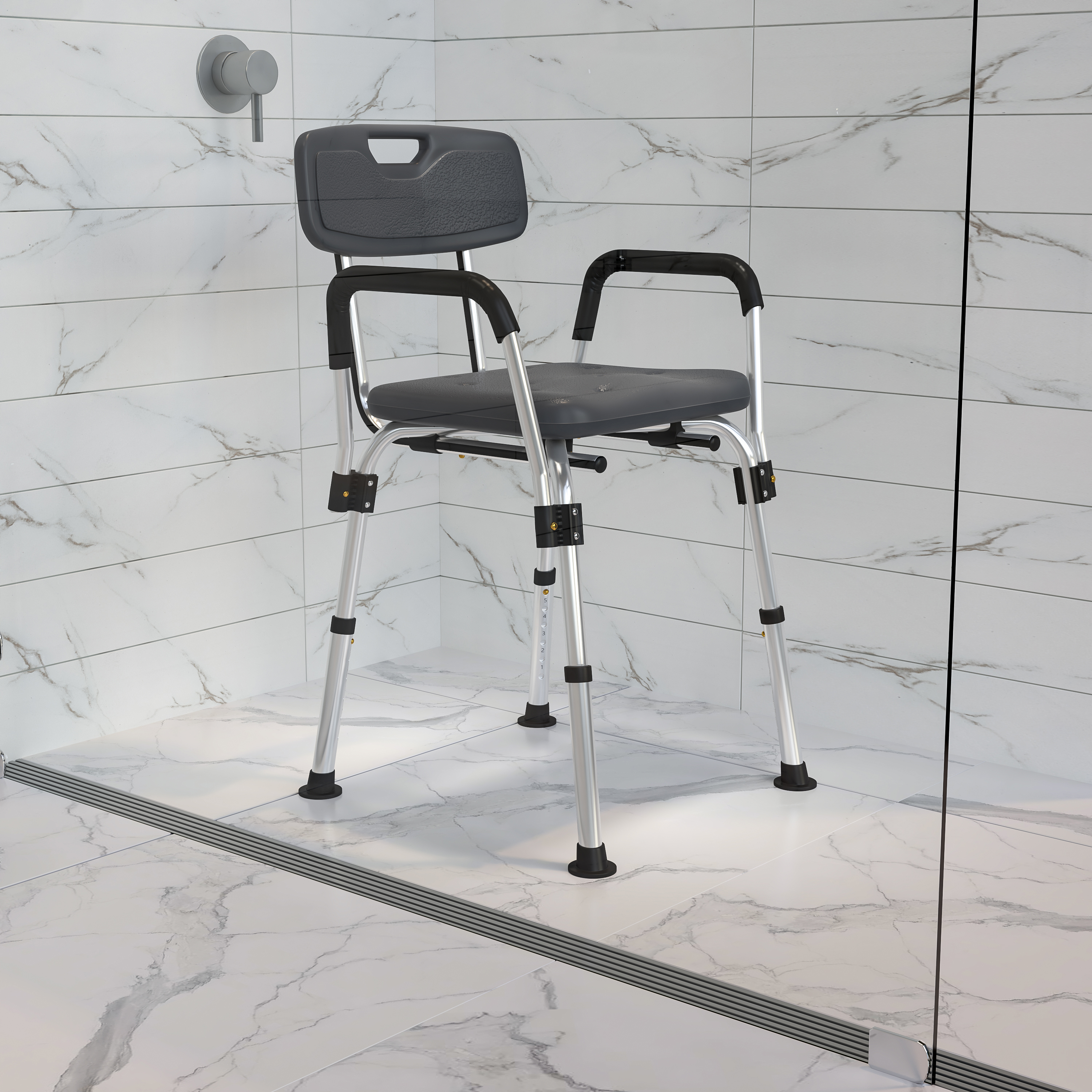 Silla de Baño y Ducha Ramsey con Respaldo Ajustable en Profundidad, Altura Ajustable Fr... - Imagen 14 de 37