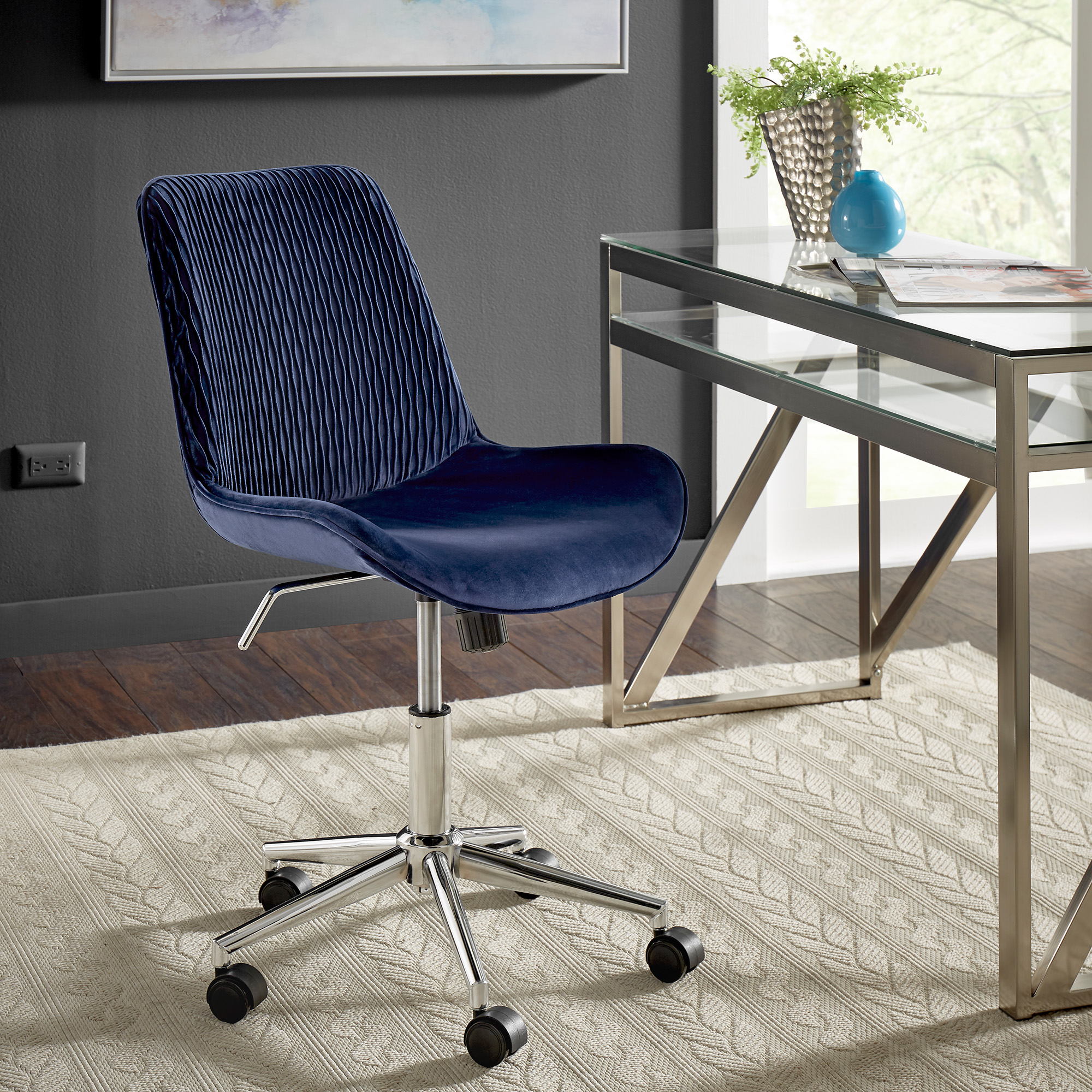 Velvet Ripple Pattern Office Chair