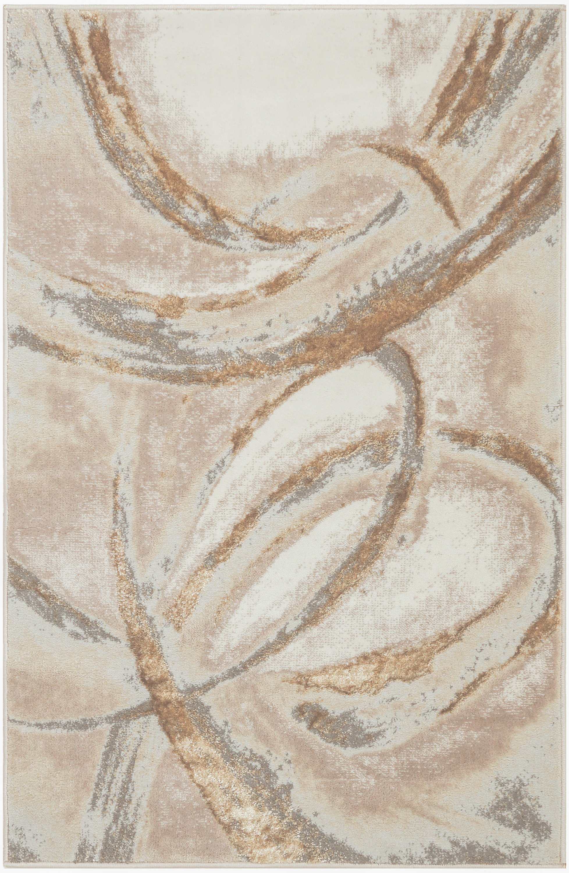 Nourison Splash 3'3" x 5' Beige Grey Modern Indoor Rug