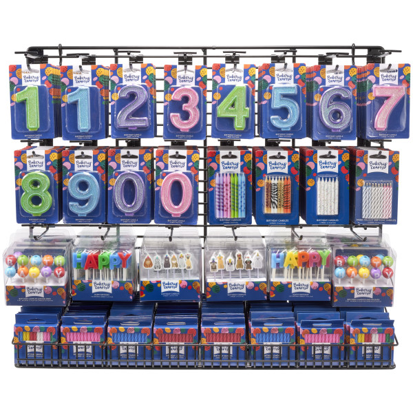 Large Glitter Numeral Assortment Candle Assortment (Rack Not Included)