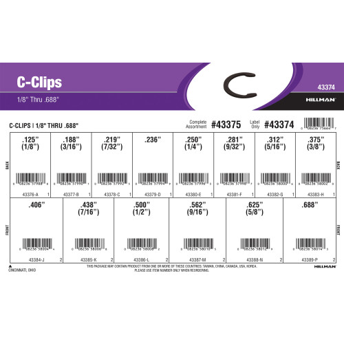 C-Clips Assortment (1/8