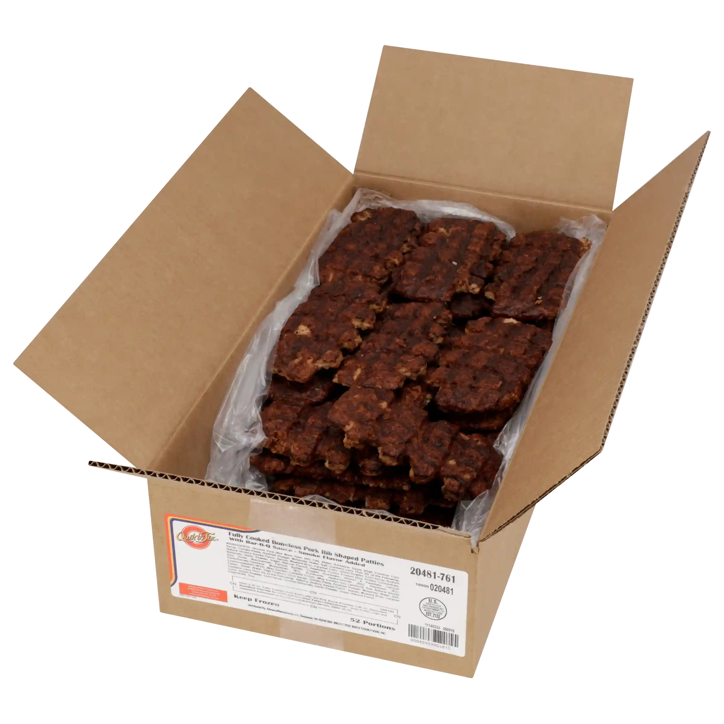 AdvancePierre™ Fully Cooked Flamebroiled Rib Shaped Pork Pattie with BBQ Sauce, 3.1 oz_image_4