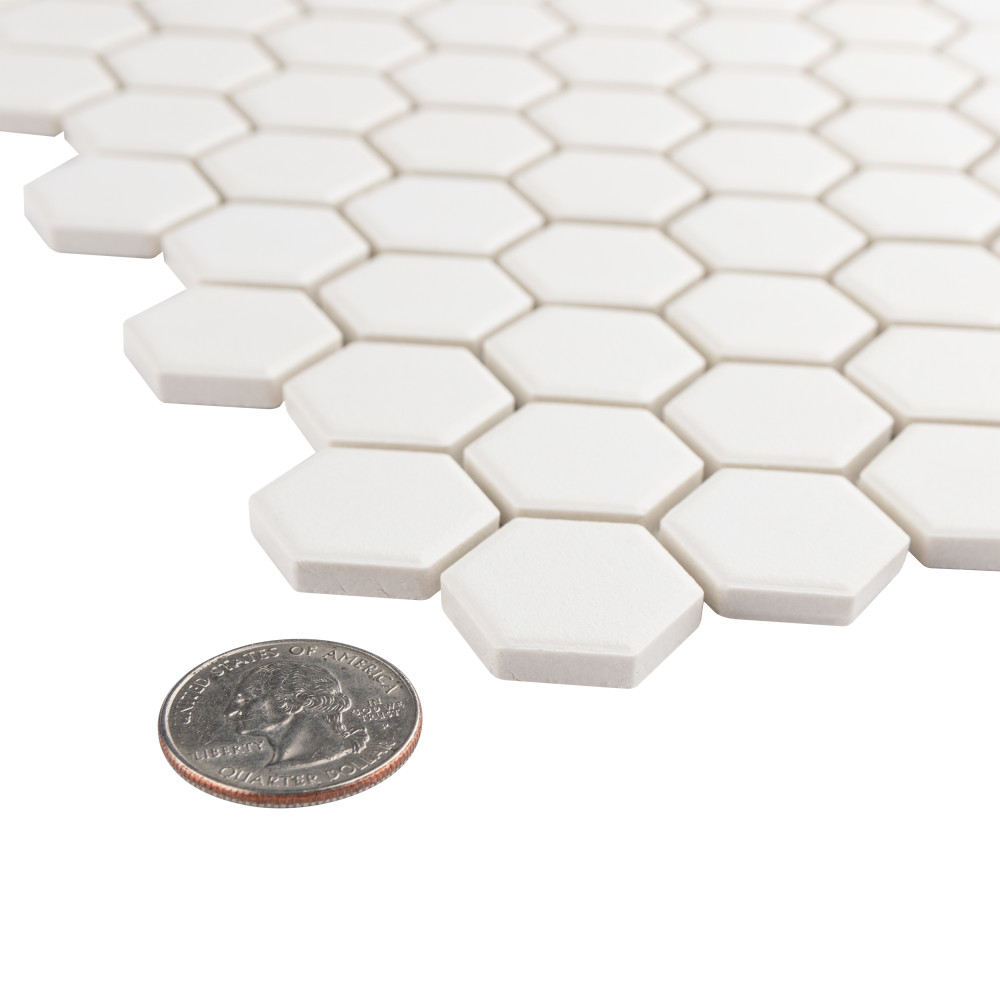 Gotham 1″ Hex White 10-1/4 in. x 11-7/8 in. Porcelain Mosaic Tile