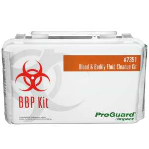 Impact, Pro-Guard® Bloodborne Pathogen Cleanup Kit, Heavy Duty Plastic Case, White, 6/Case