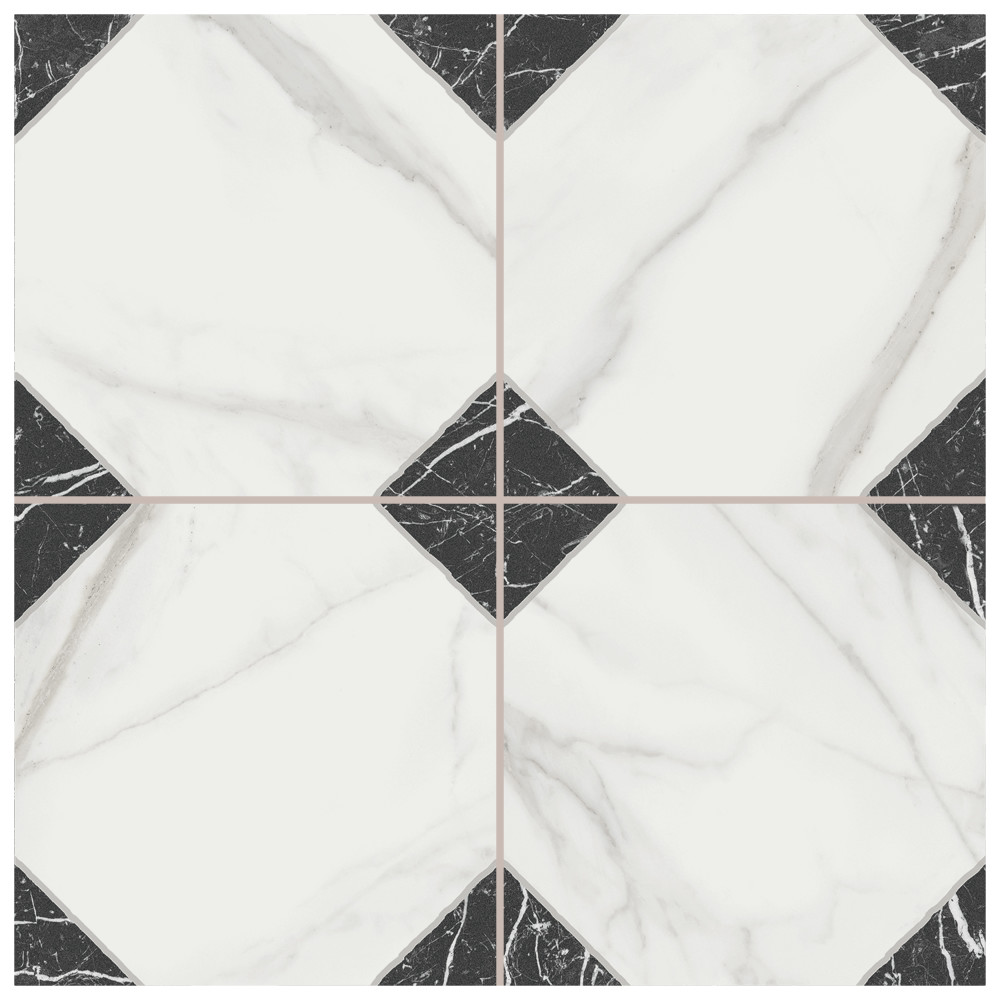 Merzoni Yard Marquina 17-7/8 in. x 17-7/8 in. Porcelain Floor and Wall Tile