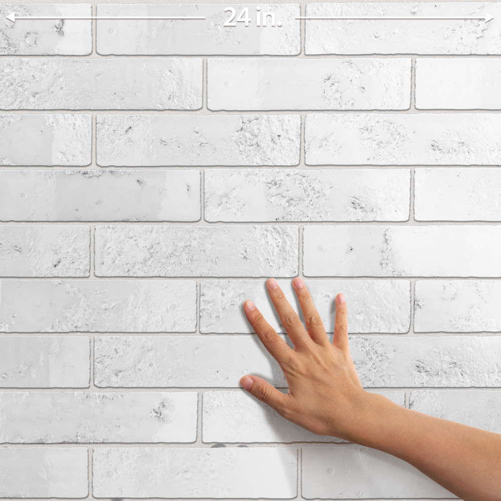 Arches Brick White 2-1/2 in. x 9-7/8 in. Ceramic Wall Tile