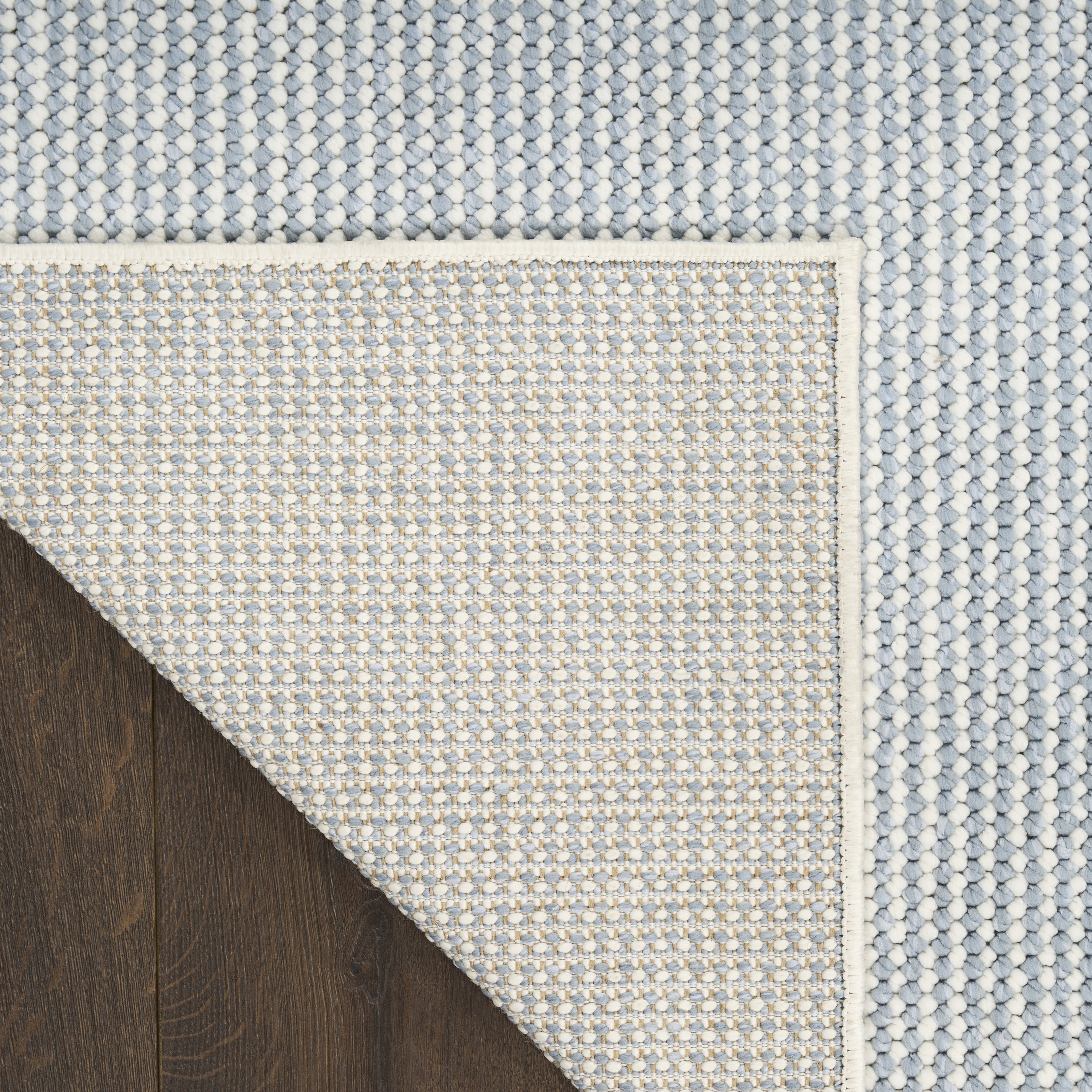 Nourison Natural Texture 2'3" x 7'6" Ivory Blue Farmhouse Indoor Rug