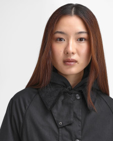 Women's Beaufort Waxed Jacket Black-Modern