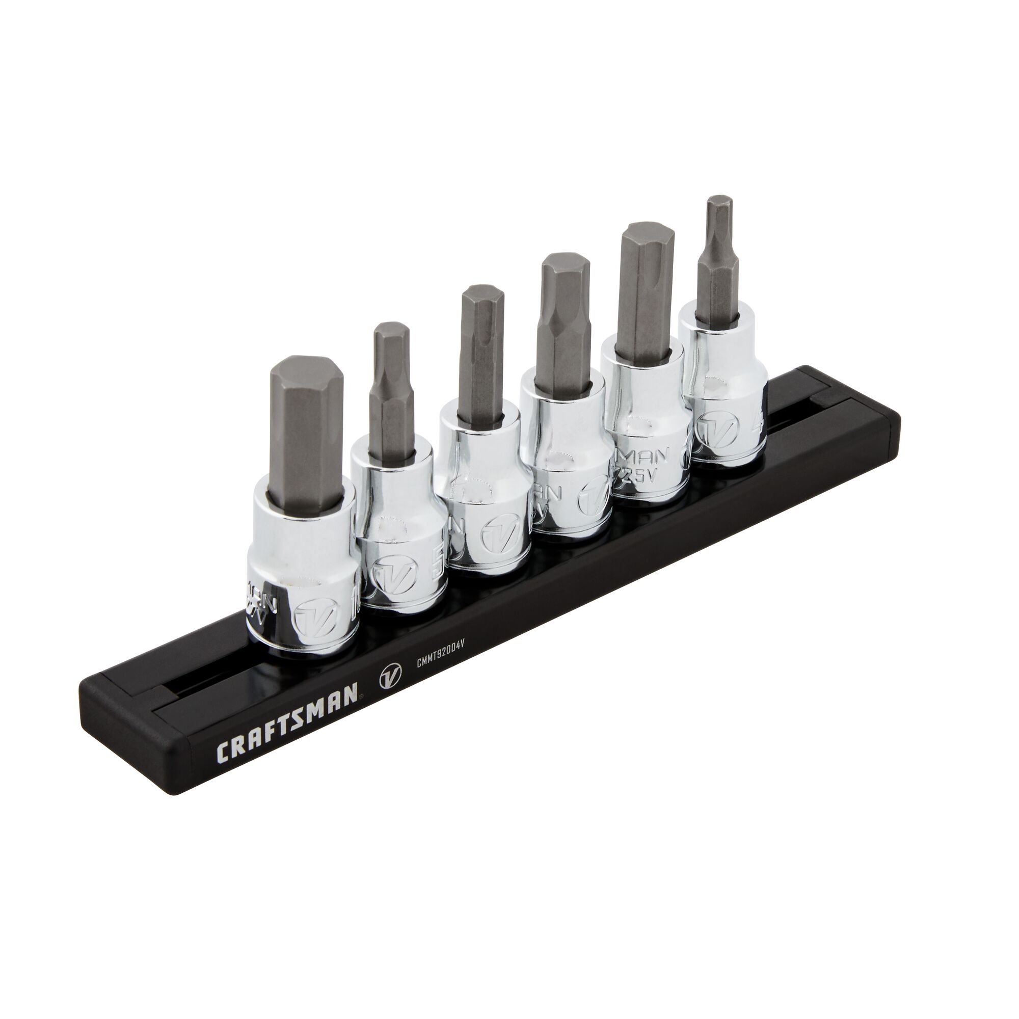 Right profile of 3 eighths inch drive metric x tract technology hex bit socket set 6 piece.
