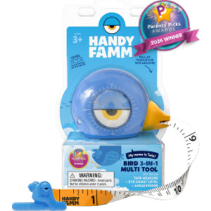 Toto the Bird&trade; 3-in-1 Kids Blue Tape Measure &ndash; 8 ft Measuring Tool with Level & Angle Finder, STEM Learning Tool for Kids Ages 3+