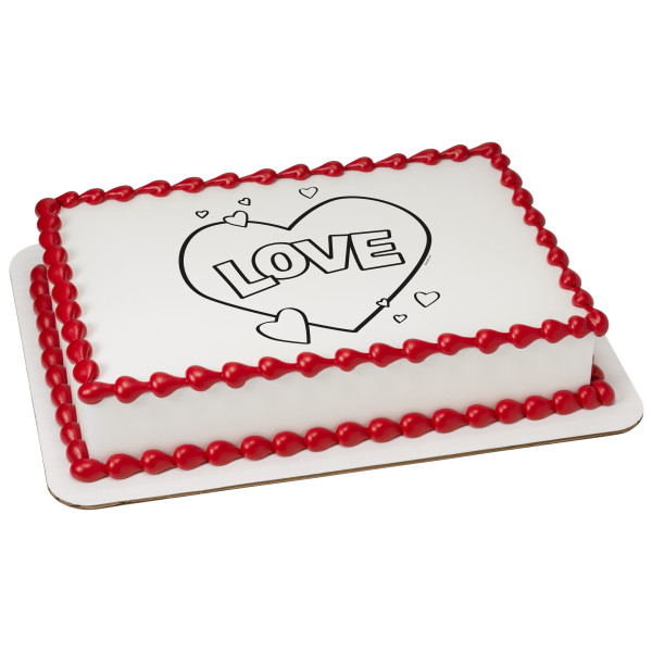 Paintable Love Heart PhotoCake® Edible Image®
