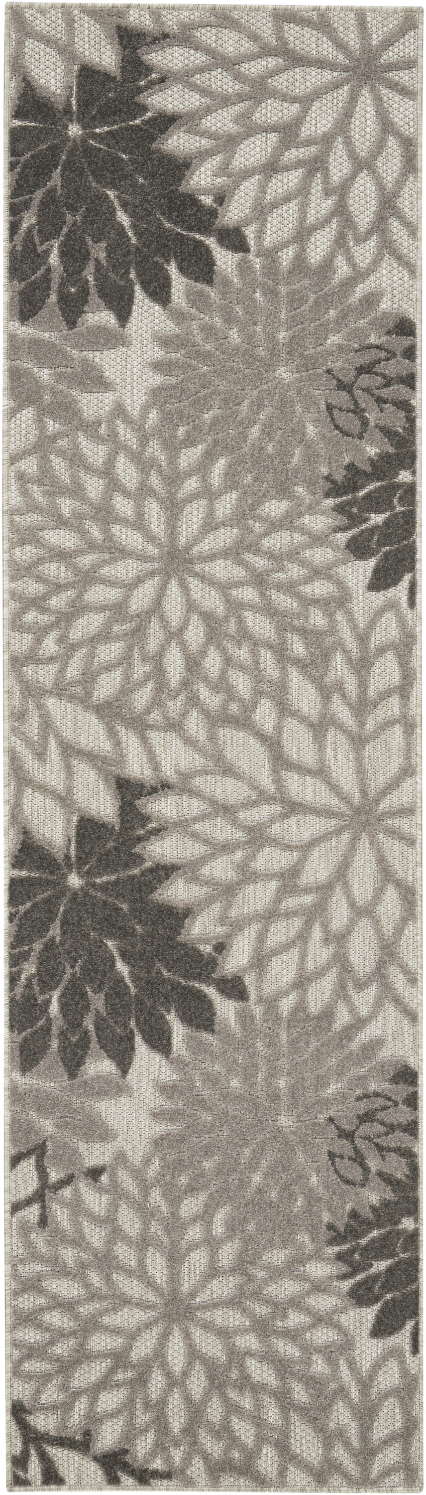 Nourison Aloha 2' x 6' Silver Grey Tropical Rug