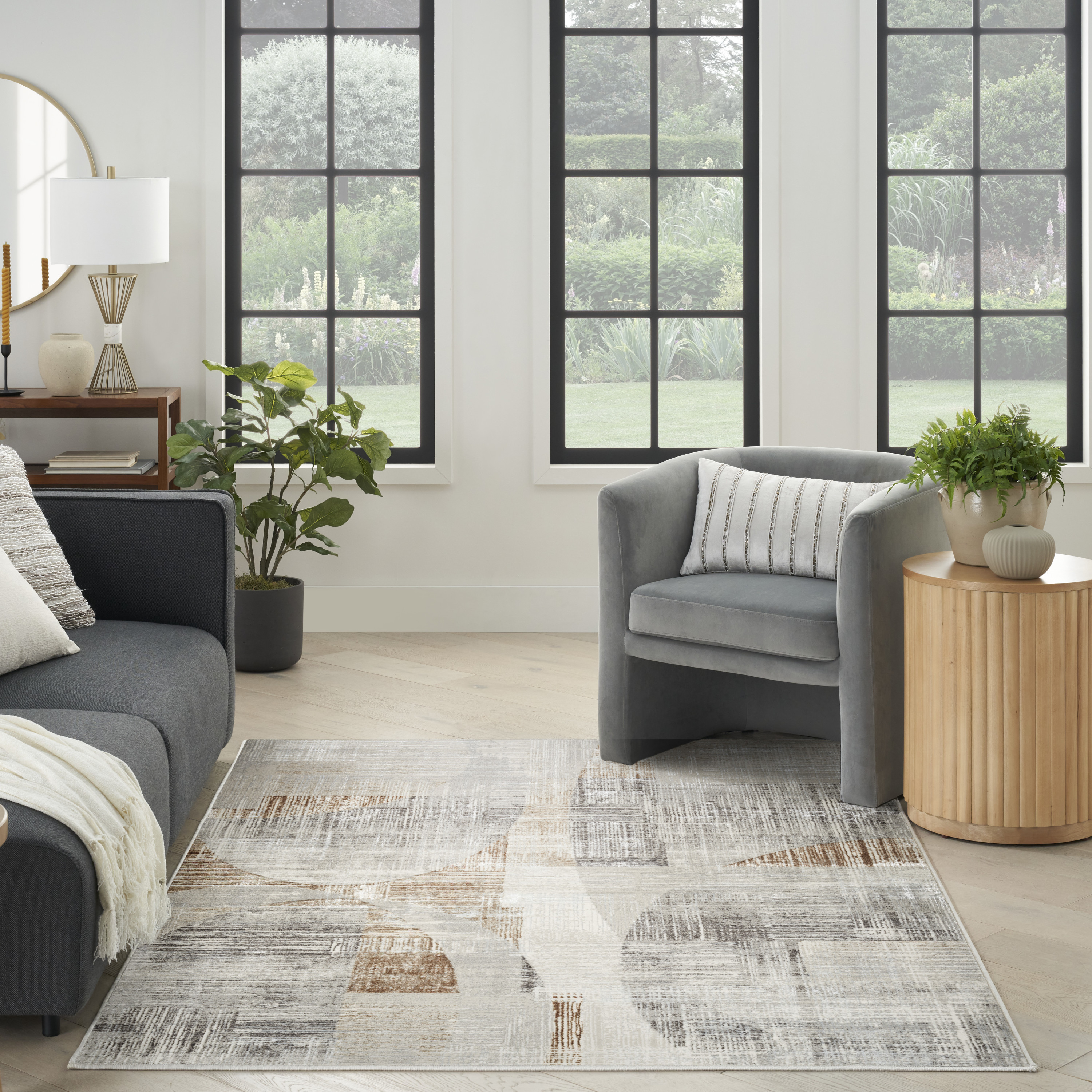 Nourison Sparkle 3'11" x 5'11" Grey Modern Indoor Rug