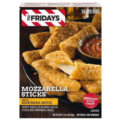 TGI Fridays Mozzarella Sticks Value Size with Marinara Sauce, 30 oz Box