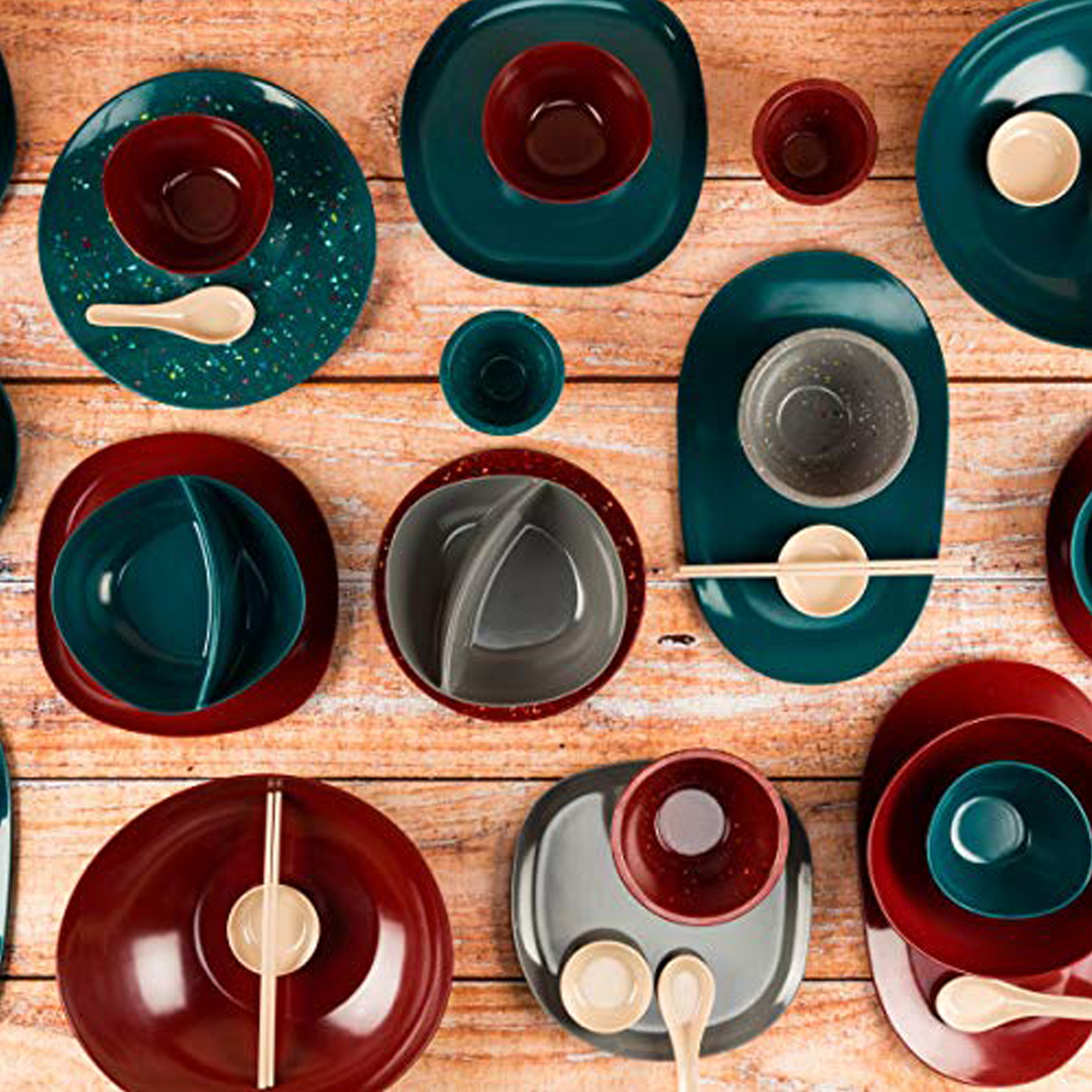 Confetti Salad Plate, Peacock, 6-piece set slideshow image 3 Confetti Salad Plate, Peacock, 6-piece set slideshow image 3
