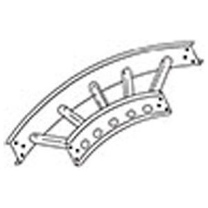 Cable Tray Fitting, 90° Horizontal Elbow, Aluminum, 24 in Bend Radius, 4 in L