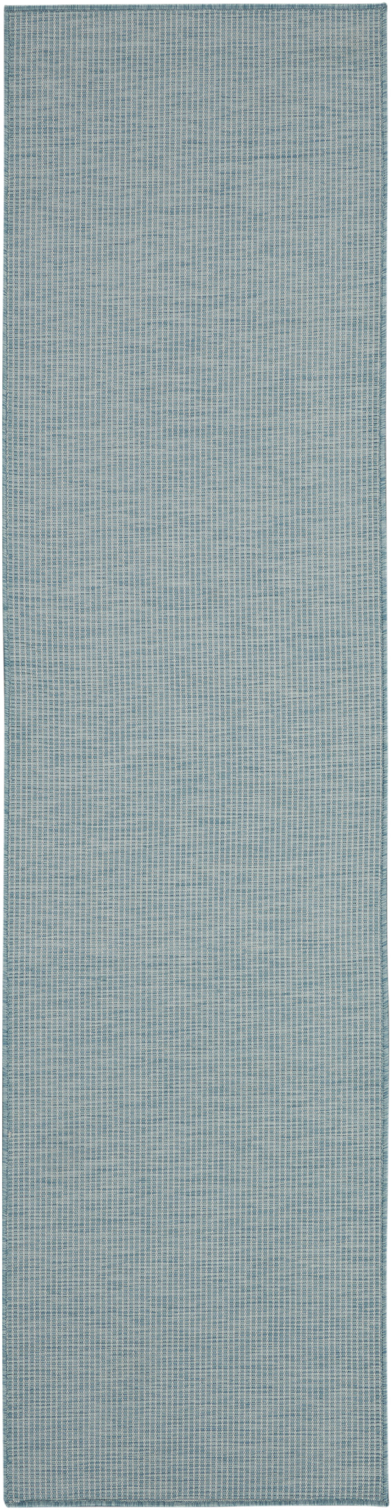 Nourison Positano 2'2" x 8' Aqua Modern Rug