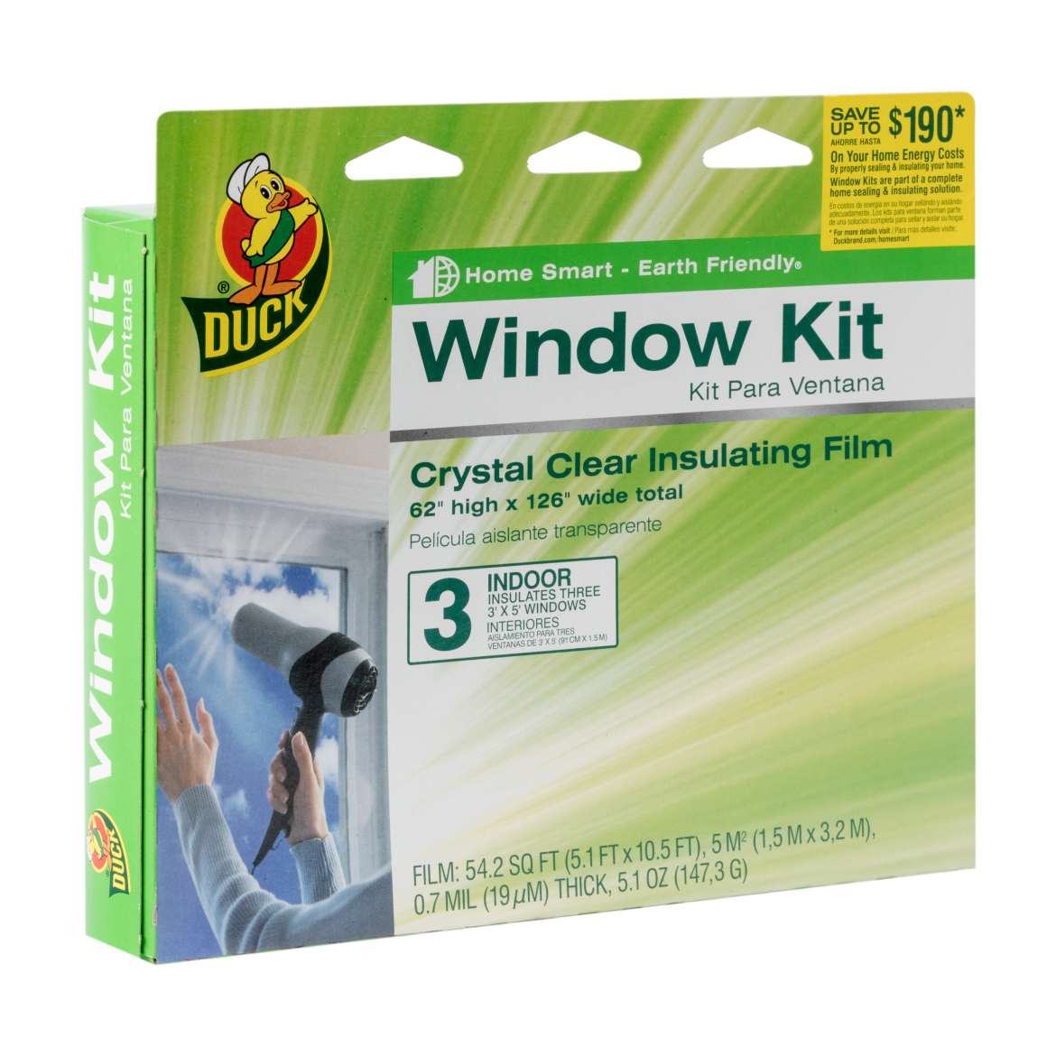 Duck® Brand Shrink Film Window Insulation Kit - Indoor, 3 pk, 62 in. x 126 in. Image