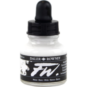 FW Acrylic Ink, White, 29.5ml, 1 Count