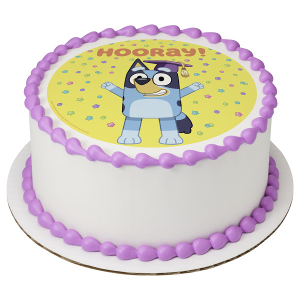 Bluey Hooray! Graduation PhotoCake® Edible Image®
