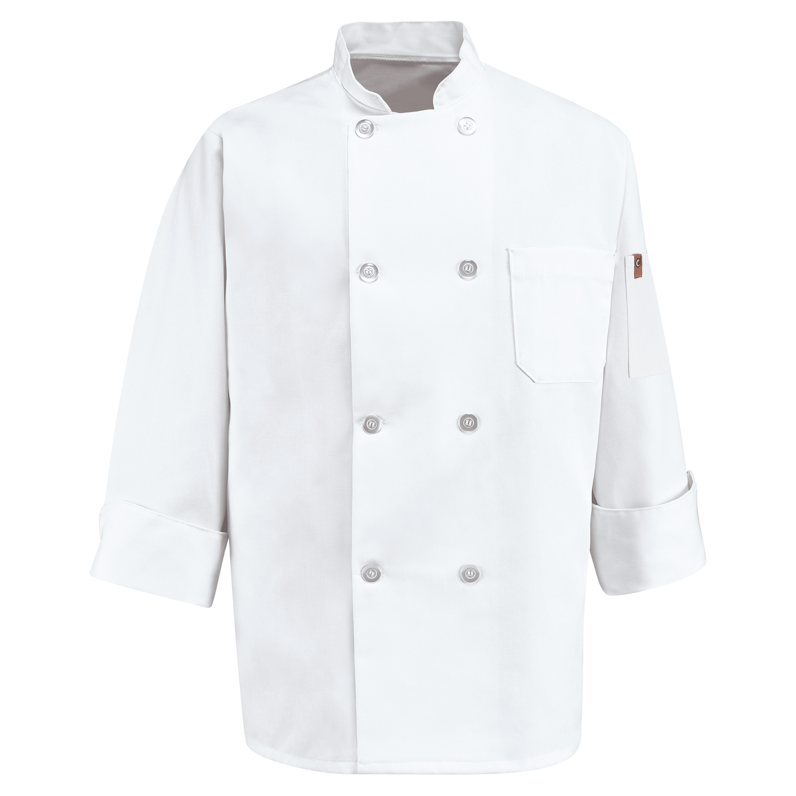 Eight Pearl Button Chef Coat with Thermometer Pocket-Red Kap
