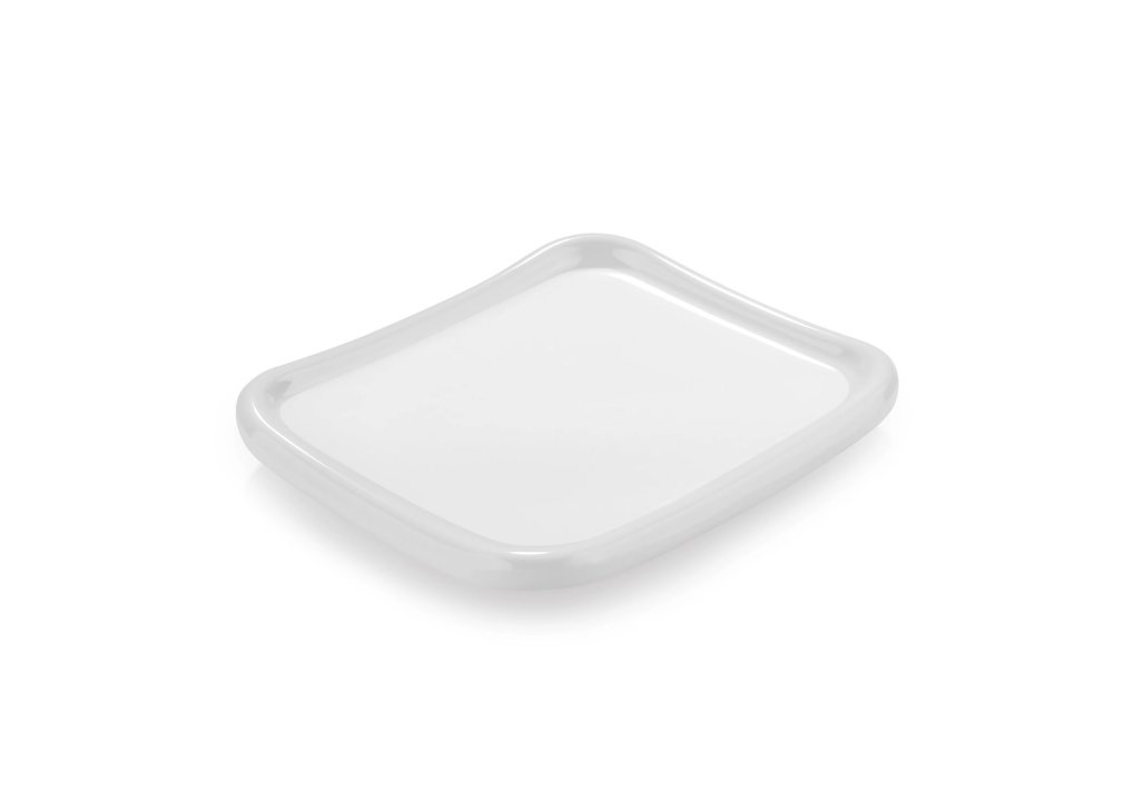 Mini square plate 17 x 14 cm melamine in white