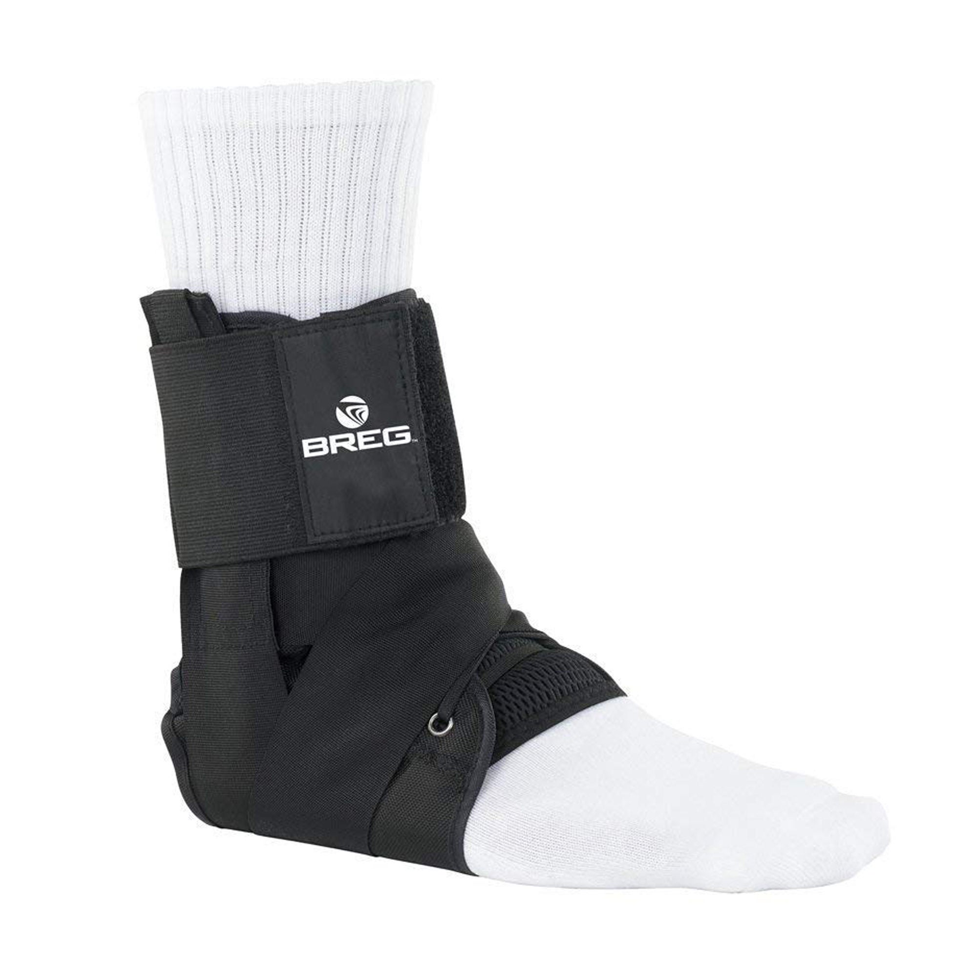 Breg ANKLE BRACE, LACE UP W/TIBA STRP BLK LG