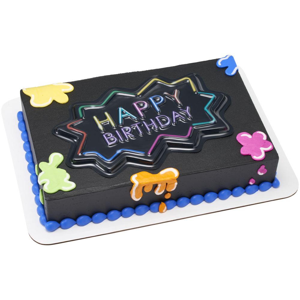Image Cake Neon Happy Birthday