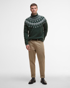 Maglione Hewton con collo alto con risvolto e motivo Fair Isle Forest