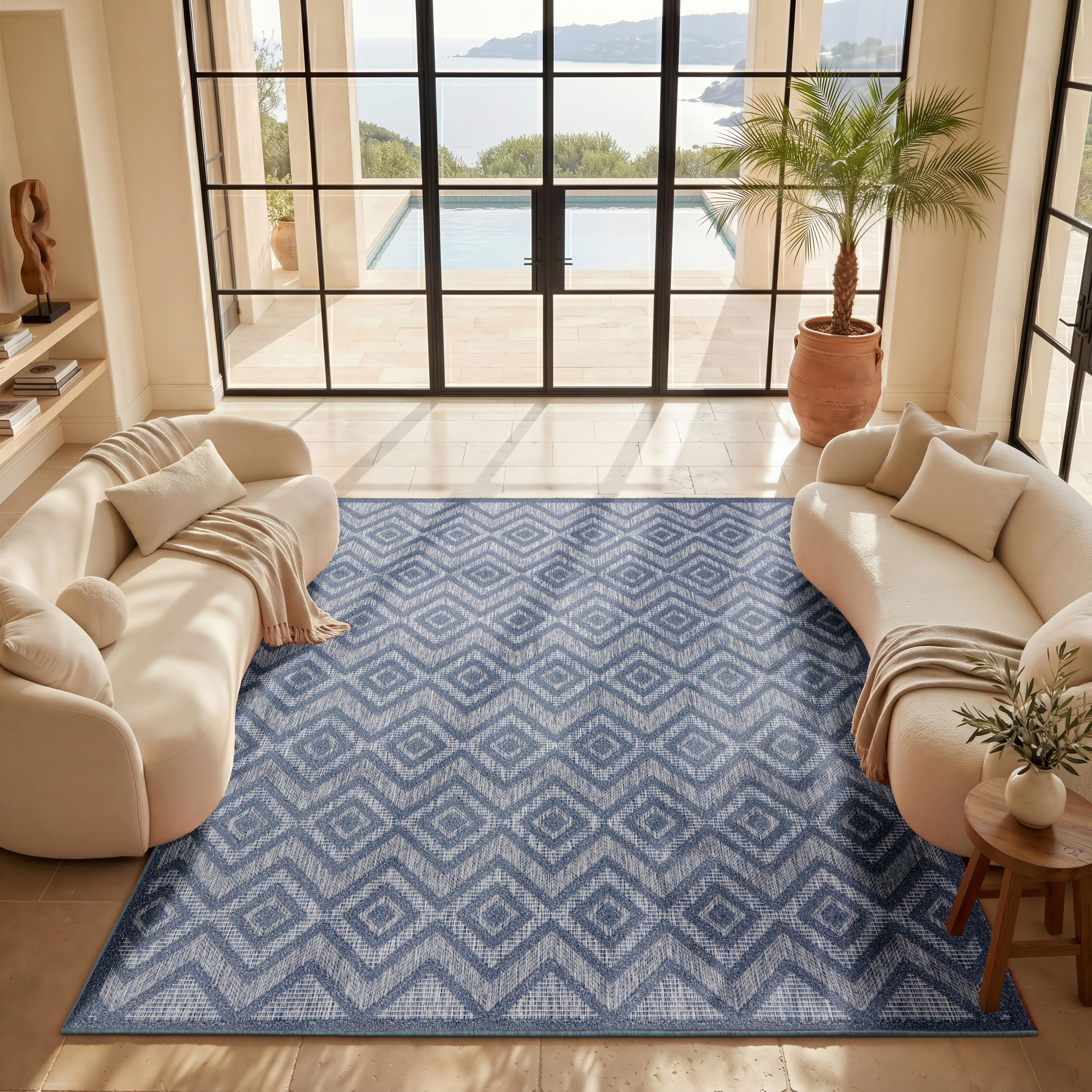 Nourison Versatile 7' x 10' Denim Blue Modern Rug