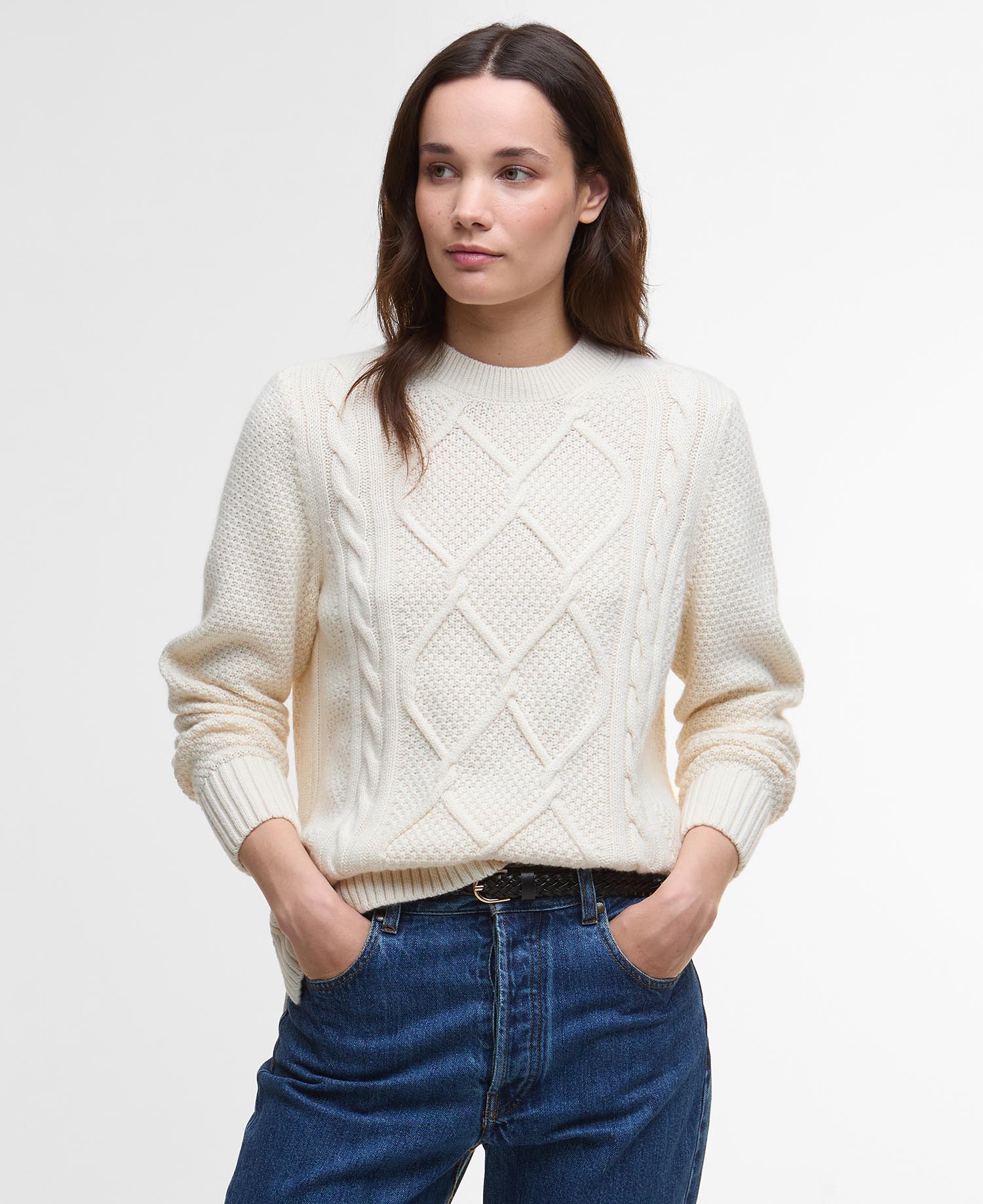 Maglione girocollo Burne con motivo a rombi image number 0