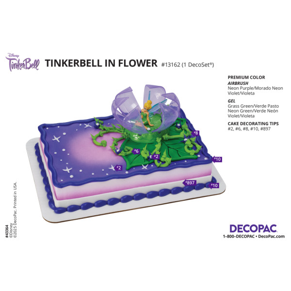 Disney's Tinker Bell in Flower Cake Decorating Instruction Card