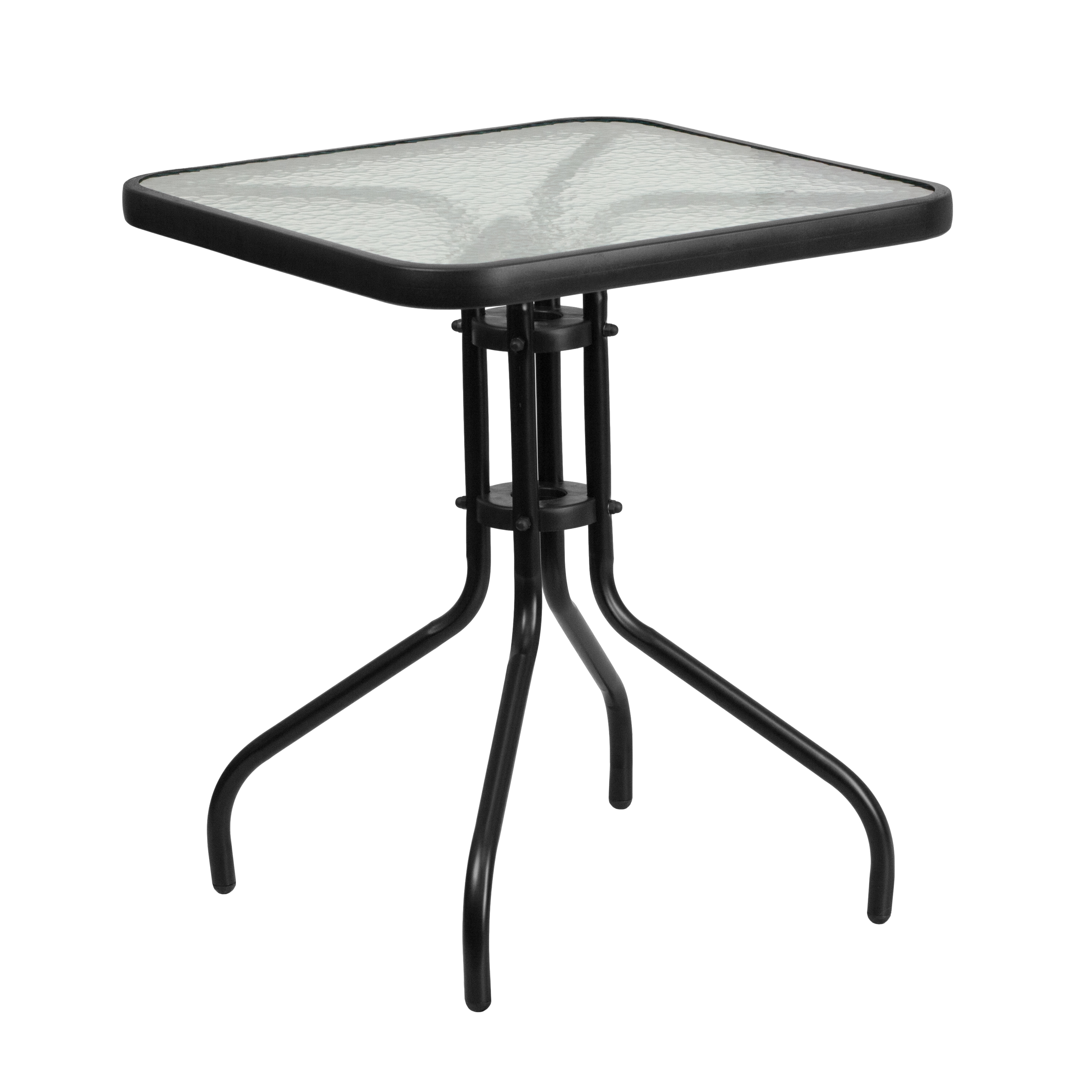 Mesa de metal de vidrio templado cuadrado de 23,5 - Imagen 3 de 5
