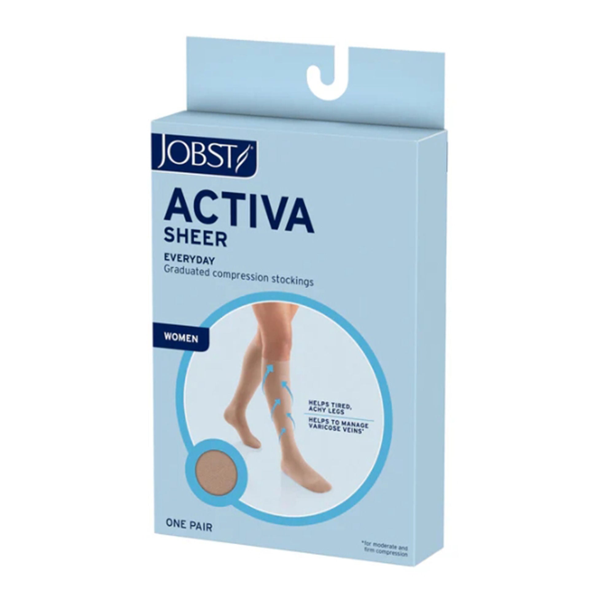 Compression Stocking Jobst® ACTIVA Knee High Small Sun Bronze Closed Toe