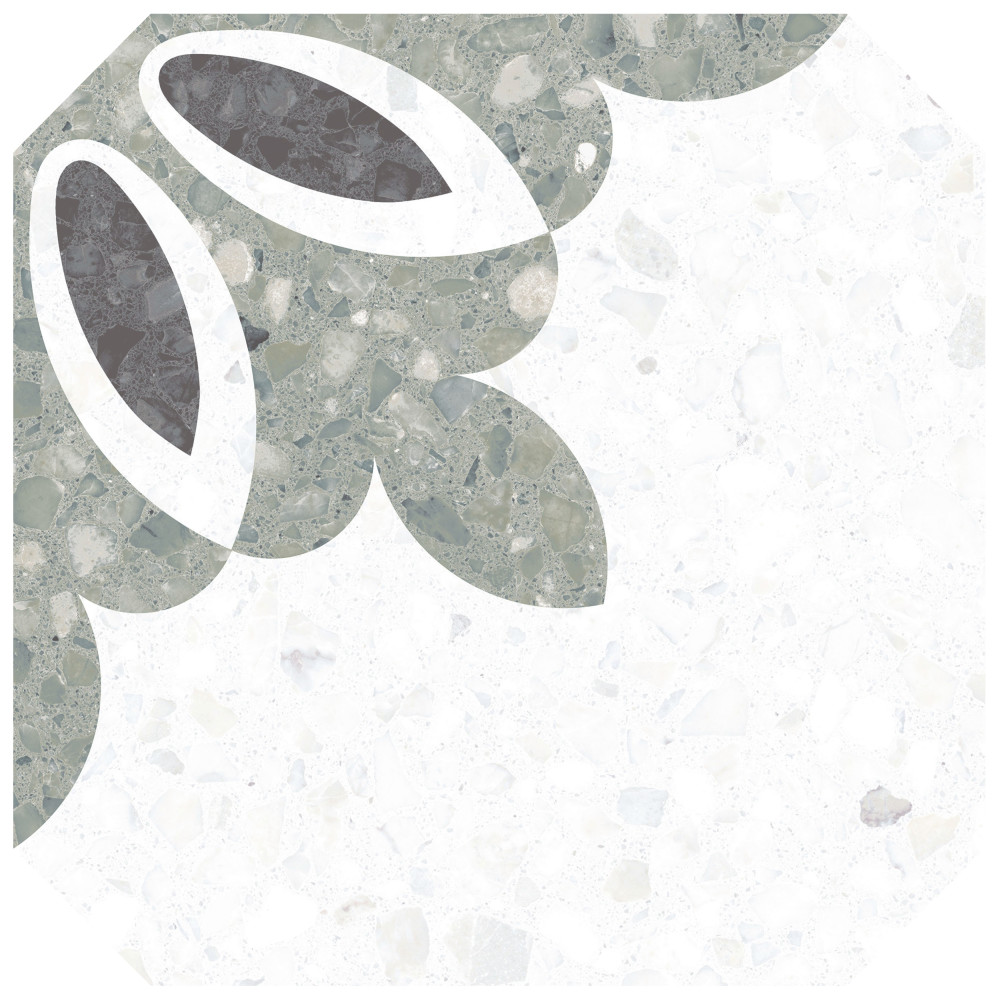 Riviera Octagon Antibes Verde 7-7/8 in. x 7-7/8 in. Porcelain Floor and Wall Tile