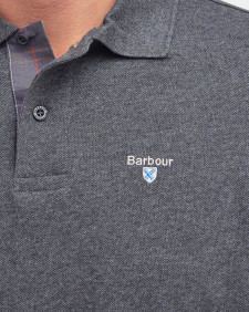 Tartan Pique Polo Shirt Slate Marl