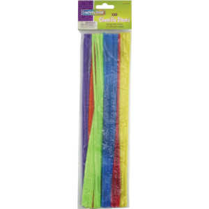 Regular Stems, Assorted Hot Colors, 12" x 4 mm, 100 Pieces