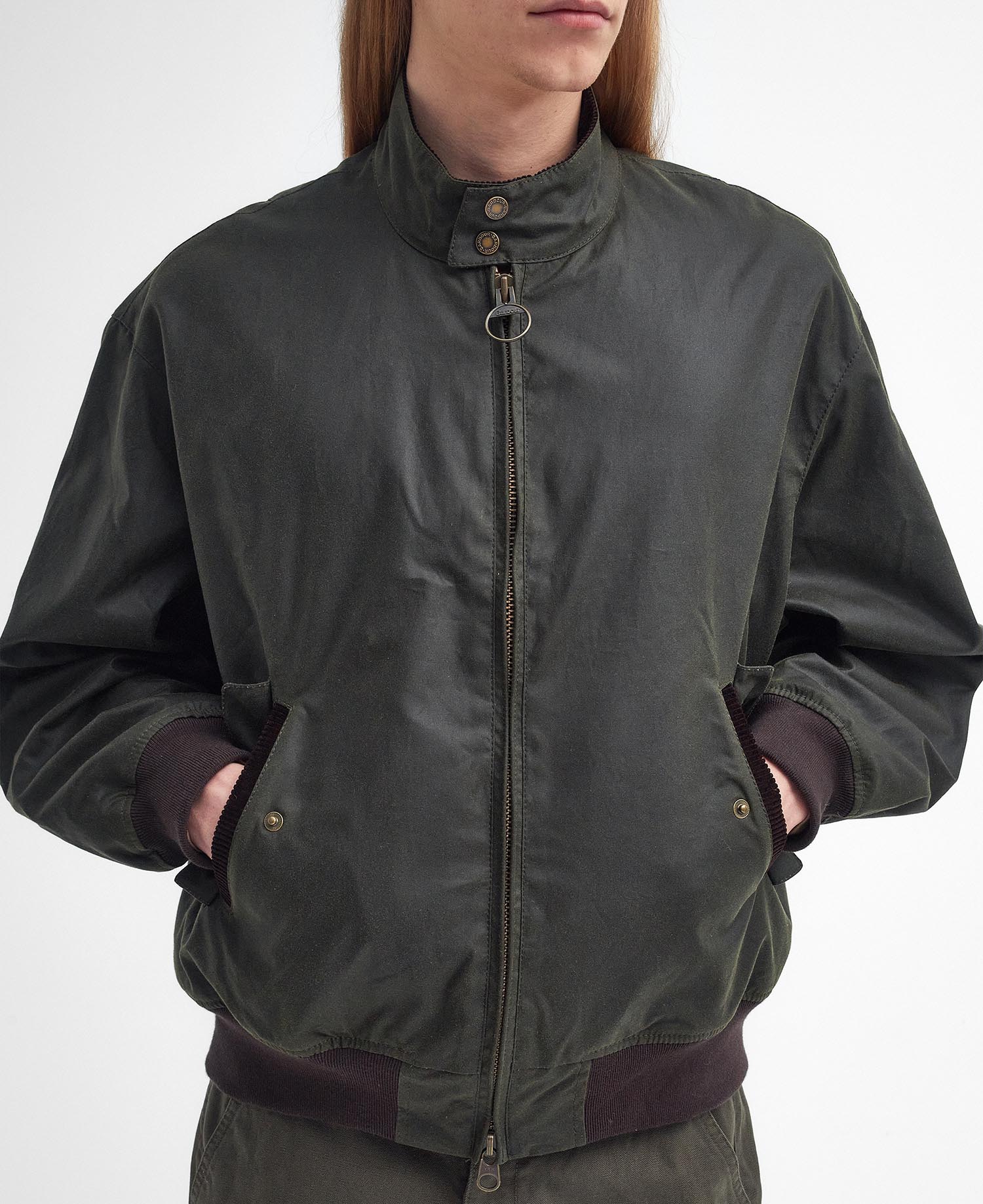 Barbour x Baracuta MA-1 Waxed Harrington Jacket image number 5