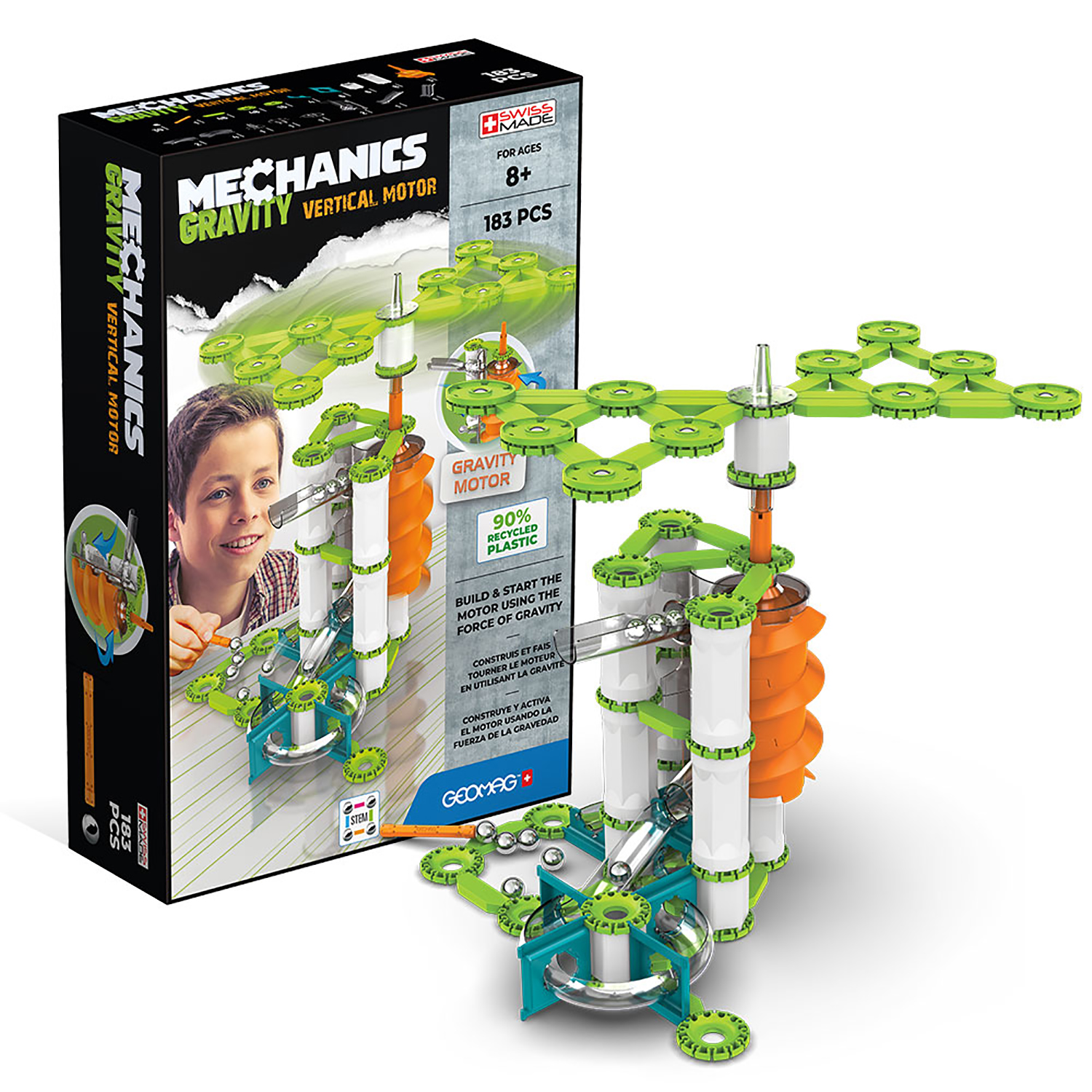 Geomag Mechanics Gravity Vertical Motor Recycled, 183 Pieces image number null