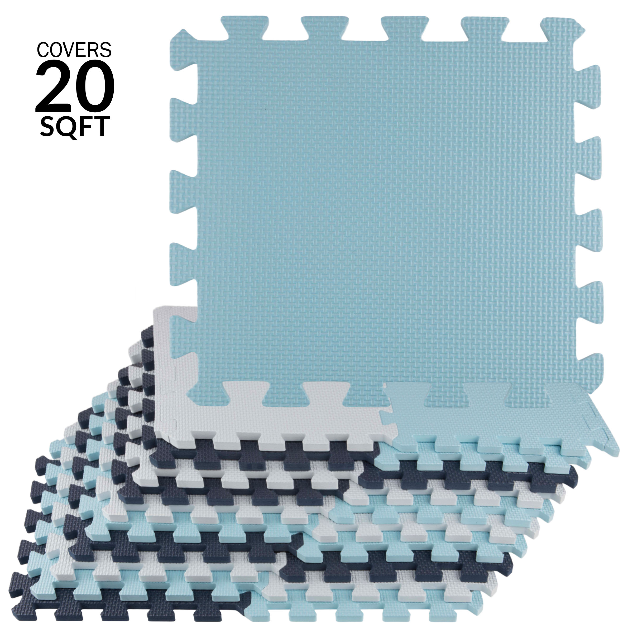 Stalwart 20 Pack EVA Foam Floor Tiles Play Mat, 20sqft Exercise Mat - Picture 2 of 15
