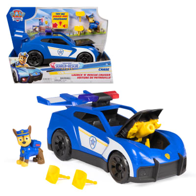 PAW Patrol: Search & Rescue, Chase Launch 'N' Rescue Cruiser with Figure & 2 Projectiles, Lights, Sounds, & Hidden Launcher, Kids Toys for Boys & Girls Ages 3 and up