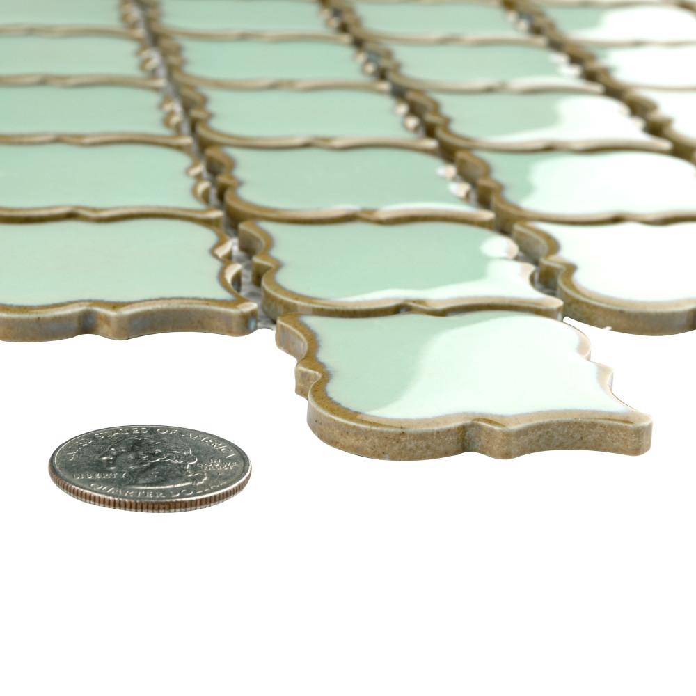 Hudson Tangier Light Green 12-3/8 in. x 12-3/8 in. Porcelain Mosaic Tile