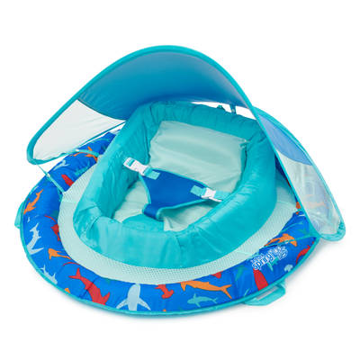 Swimways Sun Canopy Inflatable Infant Spring Float for Infants 3-9 Months, Shark Design