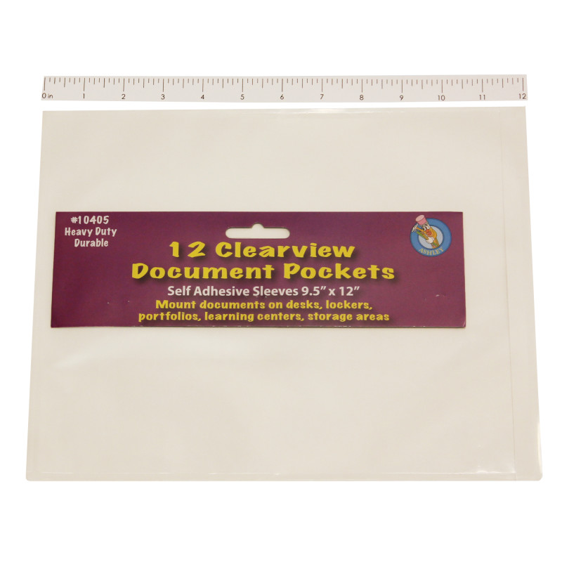 Clear+View+Self-Adhesive+Document+Pocket+9%26quot%3B+x+12%26quot%3B%2C+Pack+of+12
