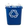 Rubbermaid Commercial, Deskside Recycling, 3.25 gal, Resin, Blue, Rectangle, Receptacle