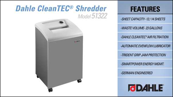 DAHLE CleanTEC® 51322 Small Office Shredder InfoGraphic