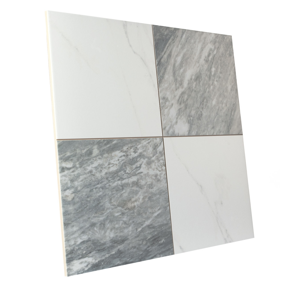 Marbilia Chess Bardiglio 17-3/8 in. x 17-3/8 in. Porcelain Floor and Wall Tile