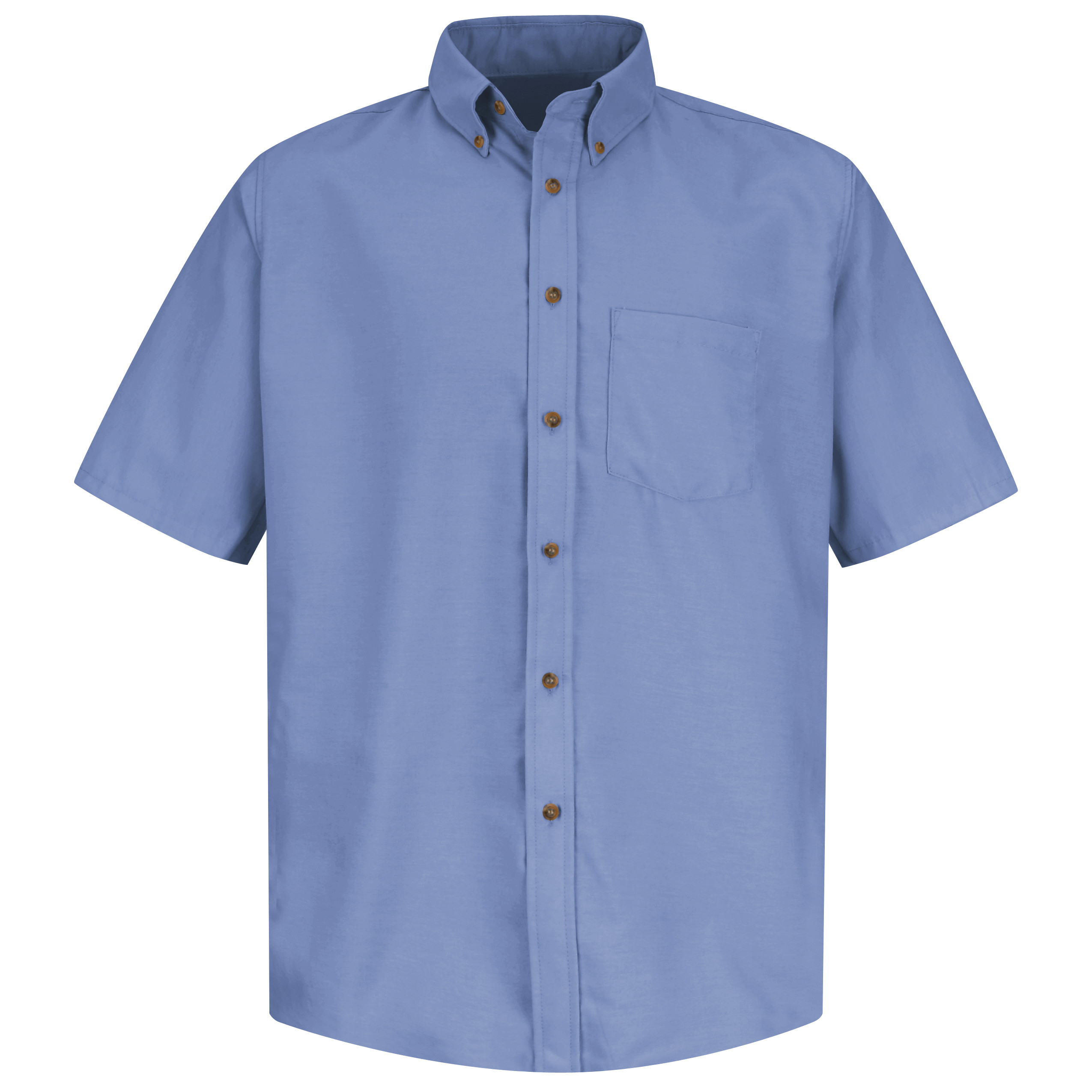 Men‘s Short Sleeve Poplin Dress Shirt-Red Kap