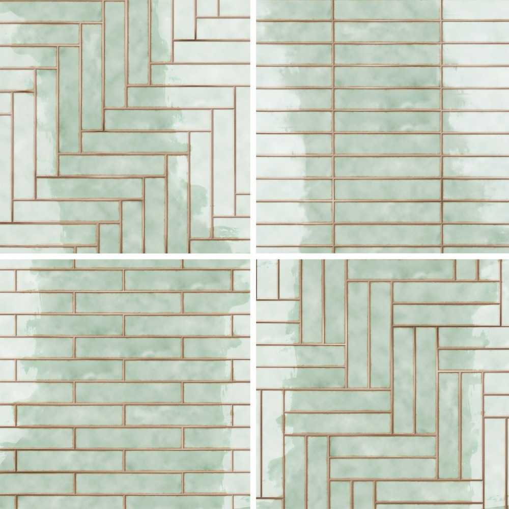 Hudson Studio Soho Brick Mint 1-7/8 in. x 9-3/4 in. Ceramic Wall Tile