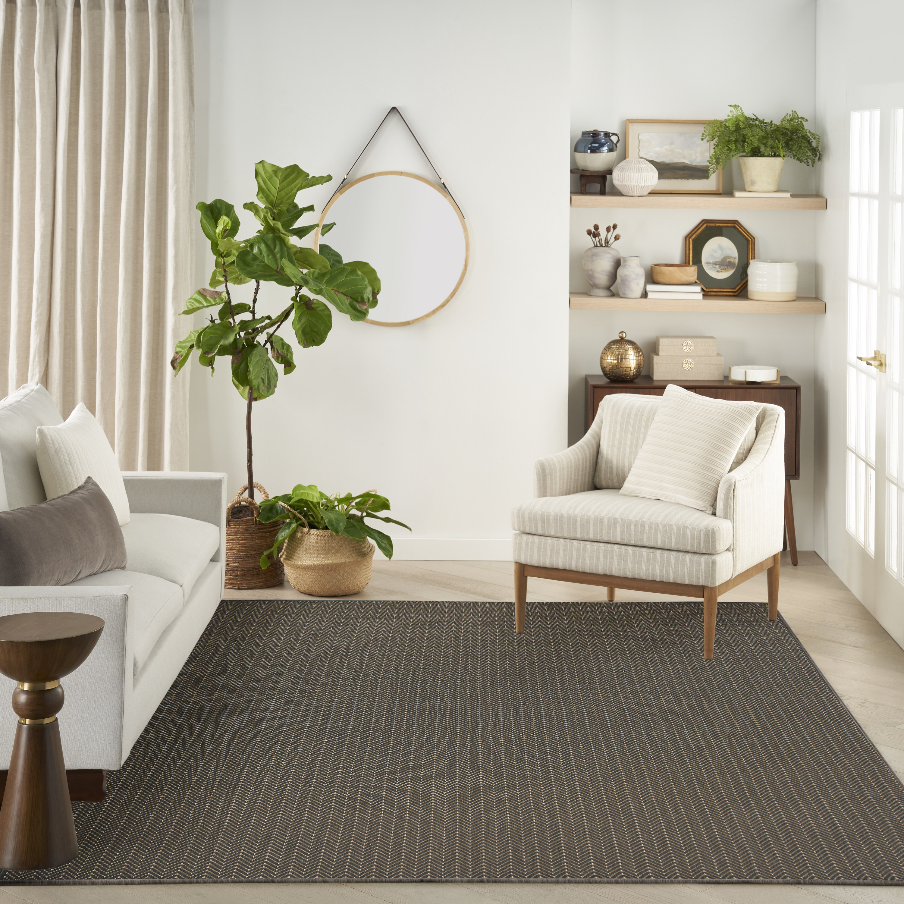 Nourison Horizon Indoor/Outdoor 8' x 10' Charcoal Modern Rug